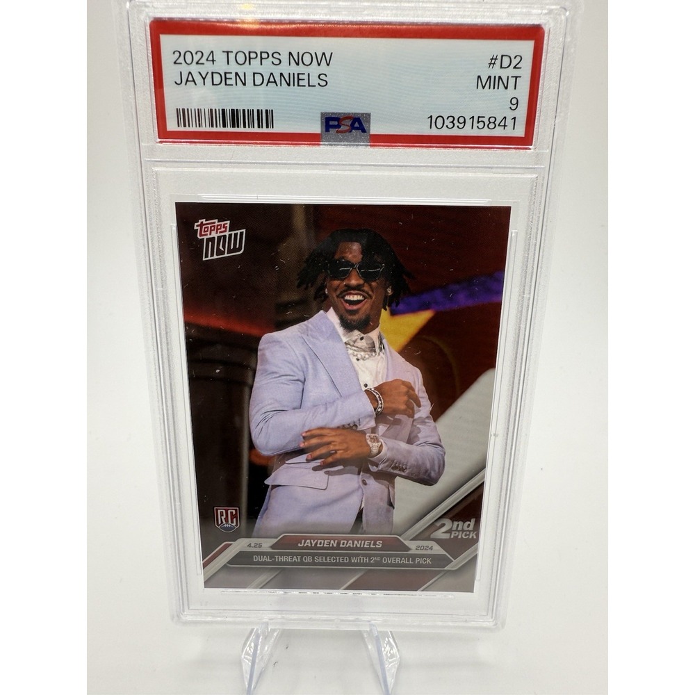 Jayden Daniels 2024 Topps Now Draft Night Rookie RC Card #D-2 PSA 9 ROY
